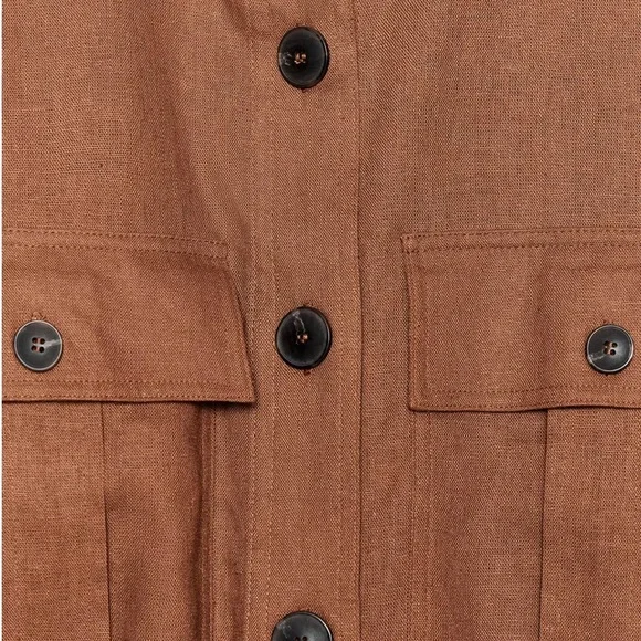 Zara Elegant Brown Women's Linen Pant Set - Picture 3 of 12